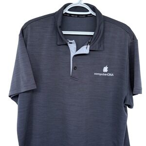 HEAD Apple Computer DNA Polo Shirt Mens XL Gray Technology Athletic Embroidered